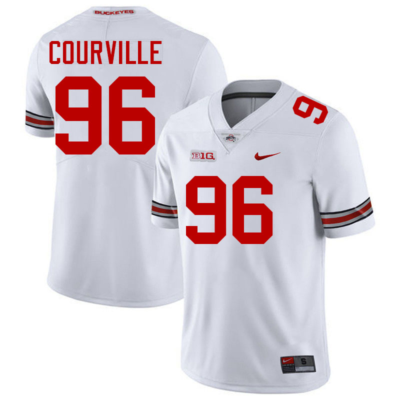 #96 Jackson Courville Ohio State Buckeyes Jersey College Football Uniforms-White